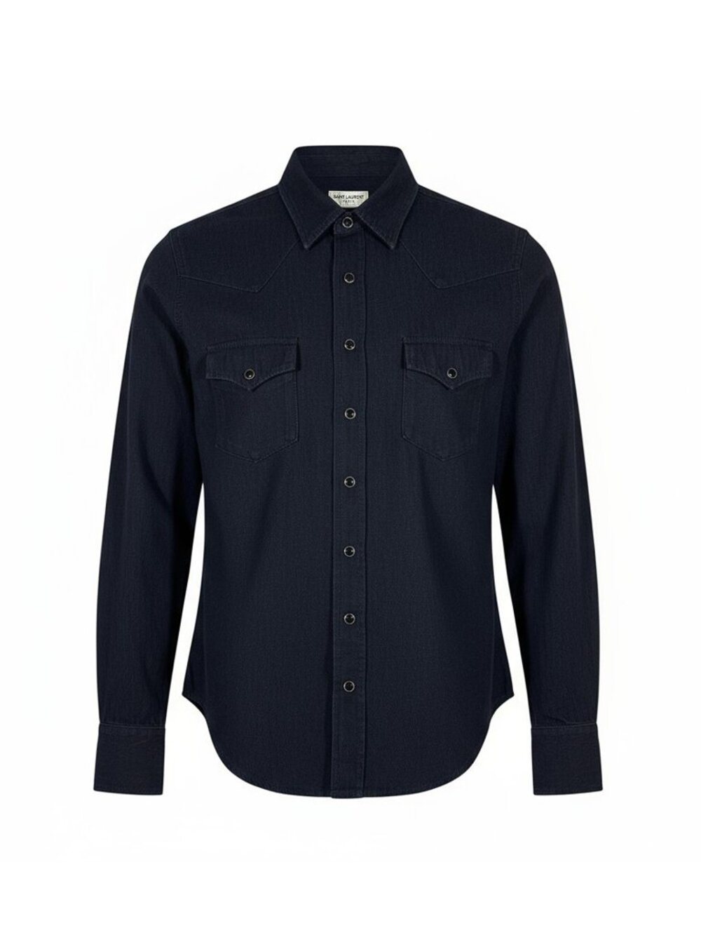 Saint Laurent Western Shirt Black Rinse Denim Size M